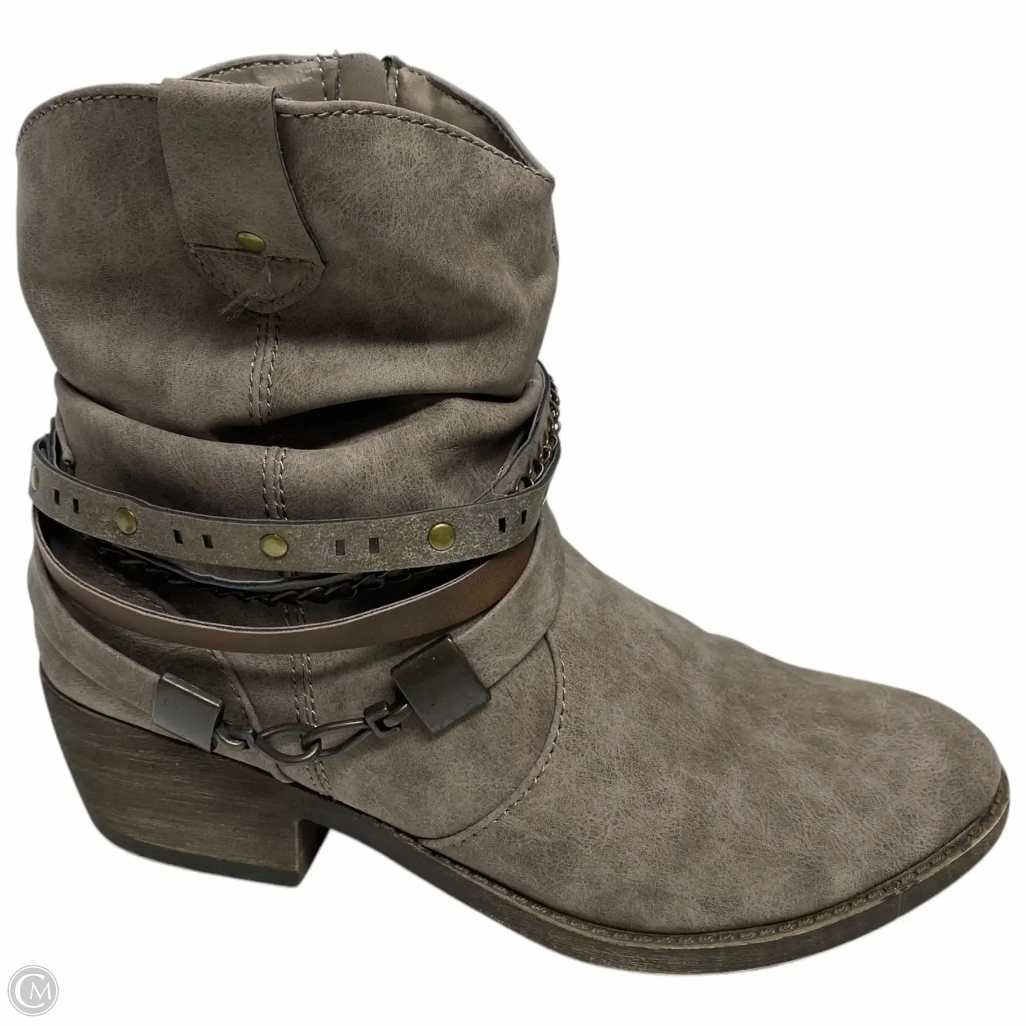 Mud Resistant Night Travel Long Wear Comfort Boots Western By Clothes Mentor In Brown, Size: 8.5