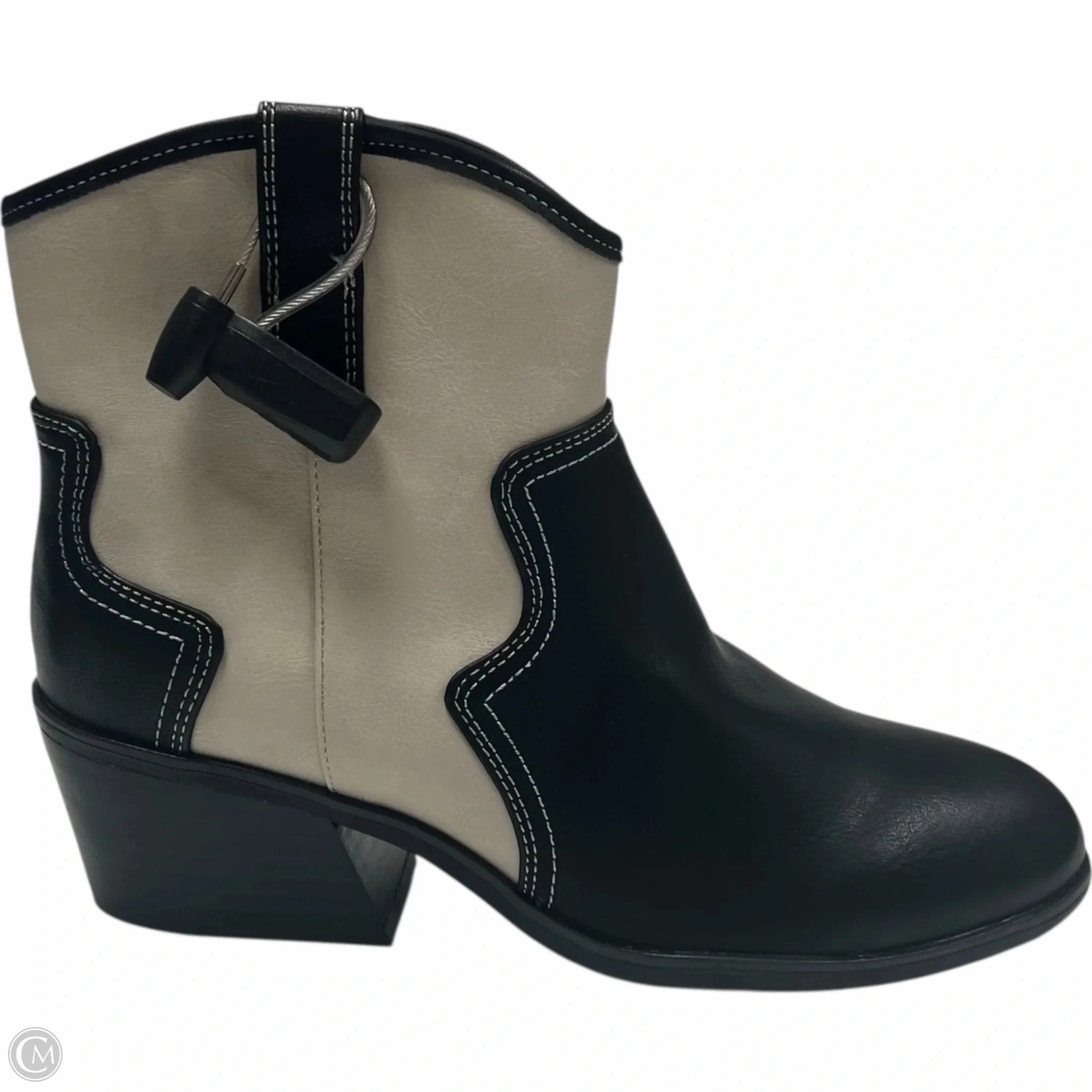 Flexible Comfort Breathable River Crossing Boots Western By Dr Scholls In Black & Cream, Size: 7.5