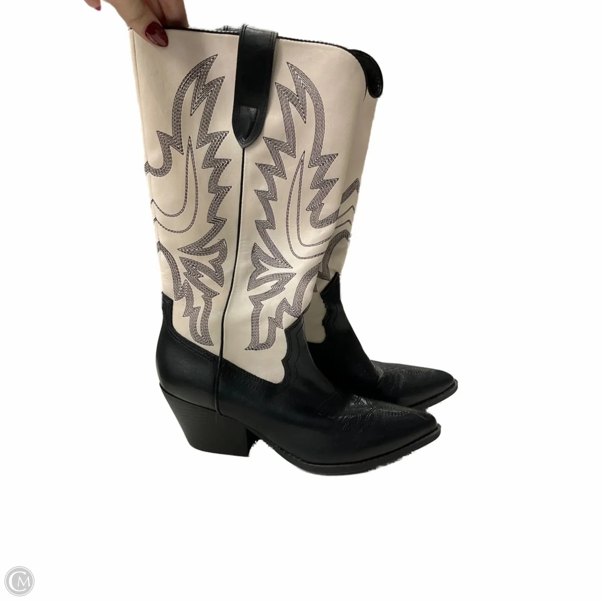Heavy Grip Anti   Static Boots Western By Indigo Rd In Black & Cream, Size: 8.5