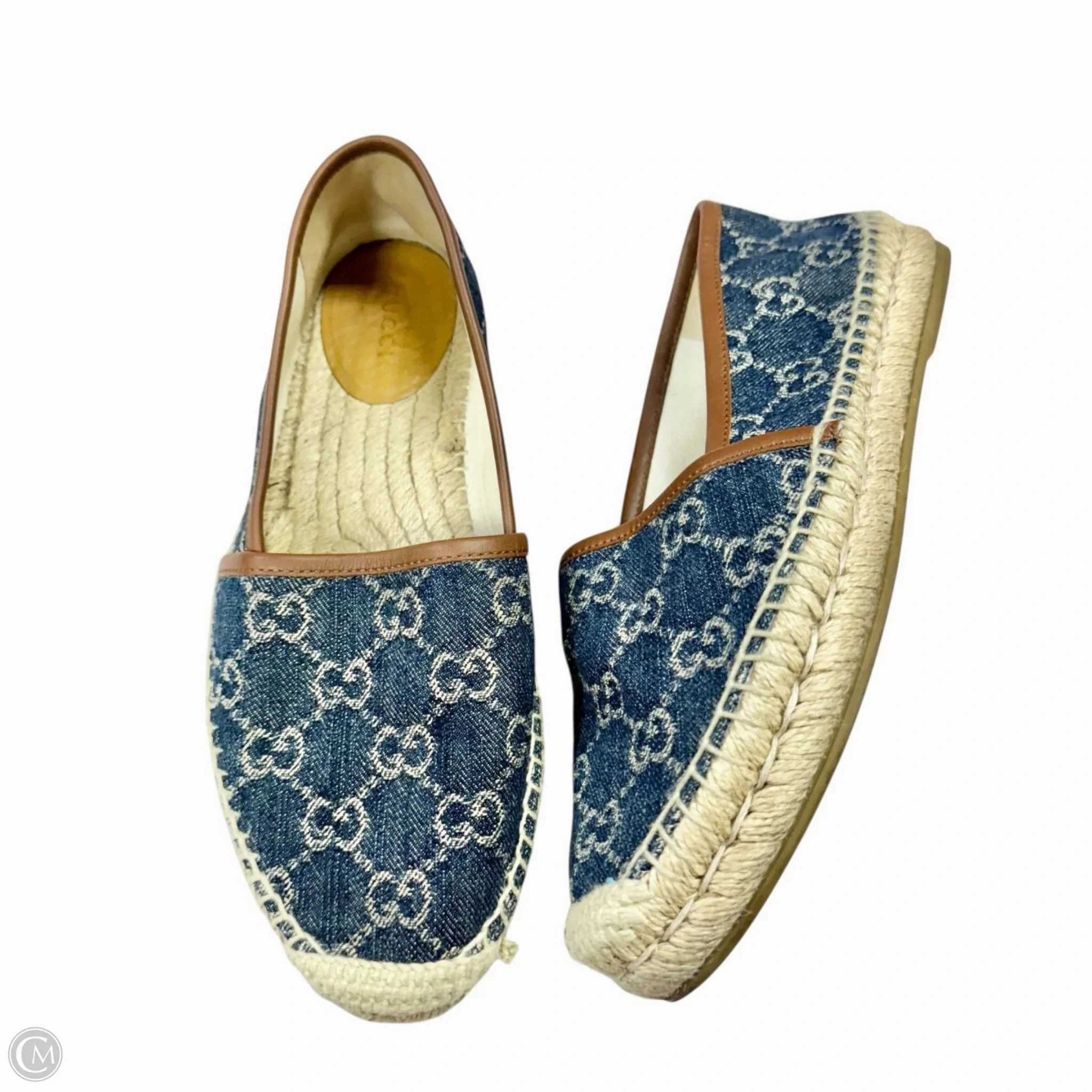 Bone Aid Tropic Mode Shoes Luxury Designer By Gucci In Blue, Size: 7