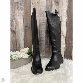 Fashionable Traction Lug Pattern Boots Knee Flats By Franco Sarto In Black, Size: 7.5