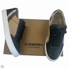 Long Lasting Outsole Durability Shoes Luxury Designer By Burberry In Plaid Pattern, Size: 7