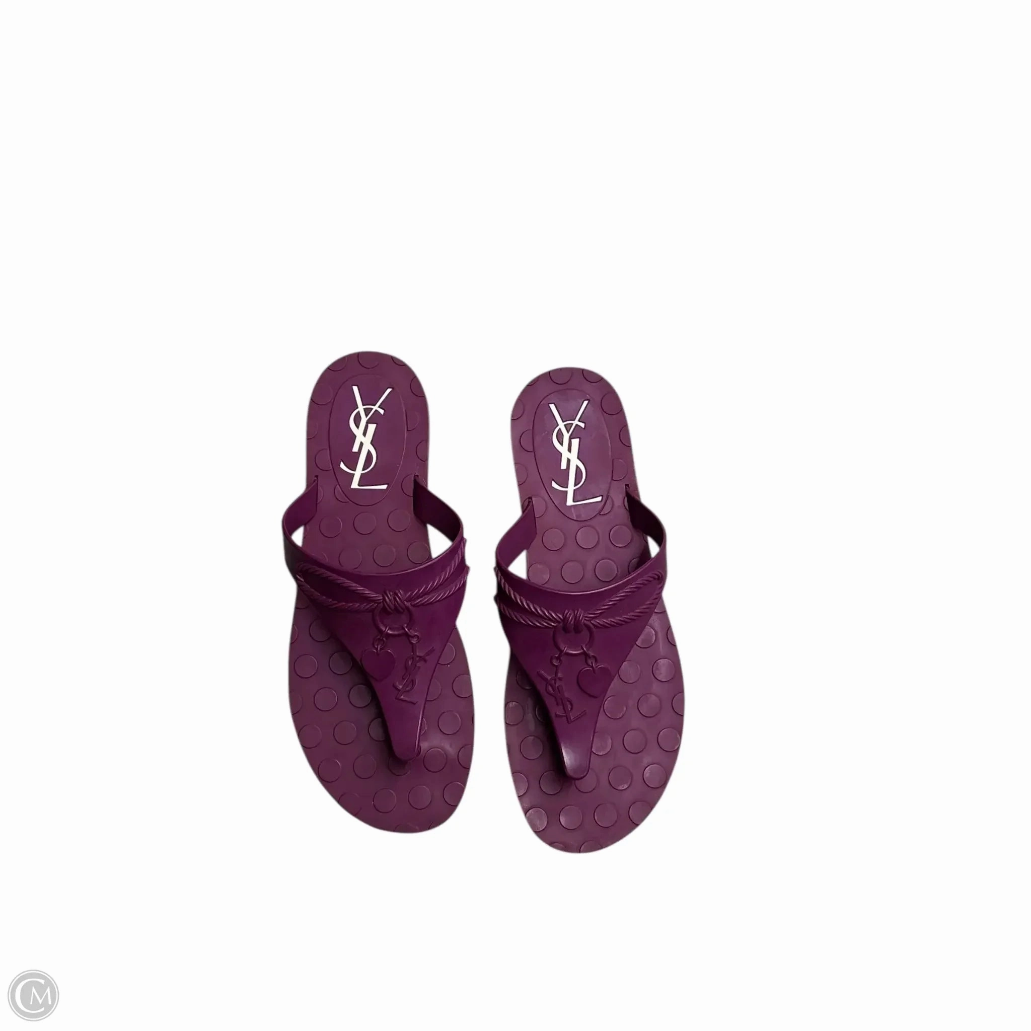 Sandals Luxury Designer By Yves Saint Laurent In Purple Comfort Walk Jungle Path