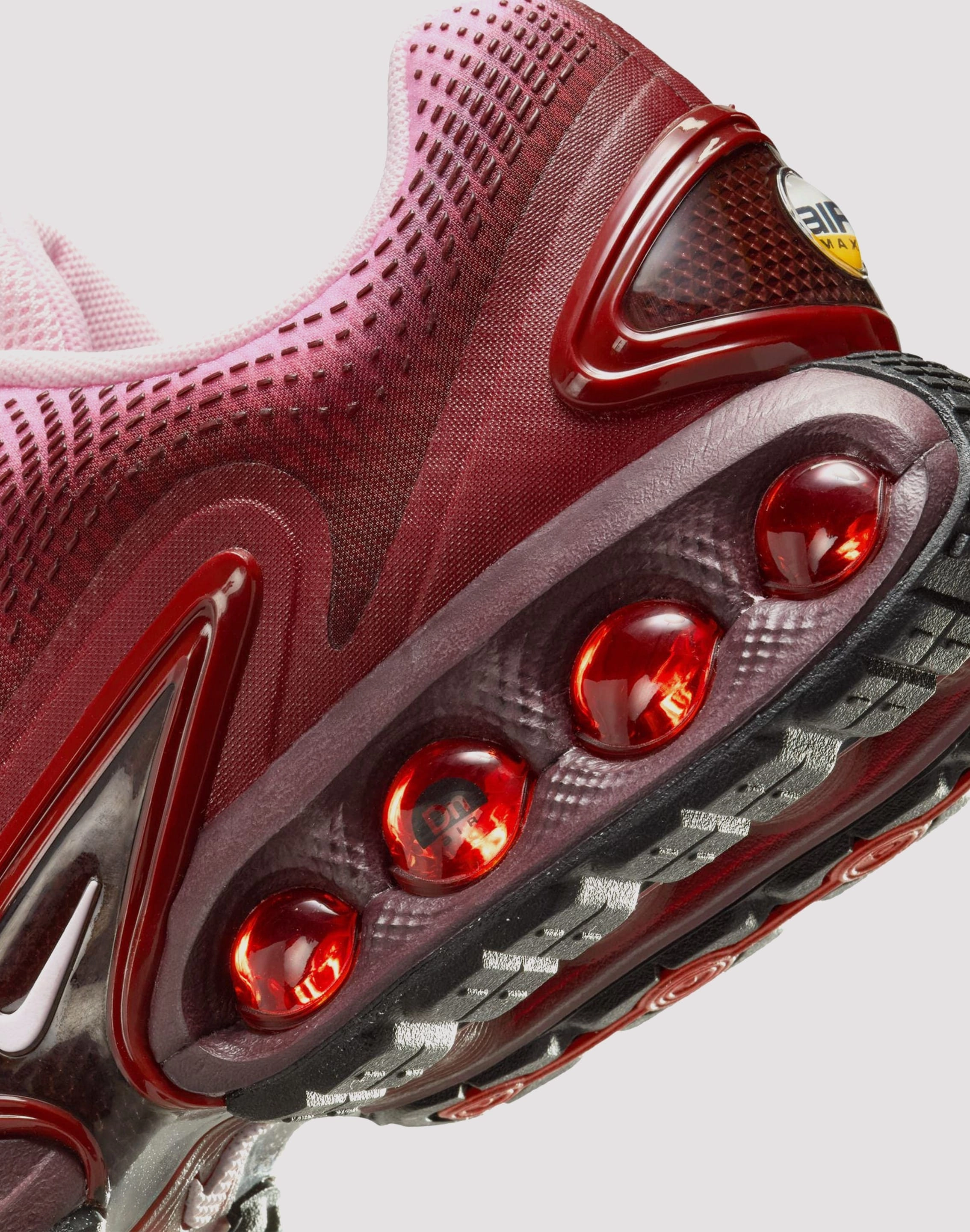 Nike Air Max Dn "Team Red/Pink Foam/Burgundy Crush/Black" Torsional Stability Bridge