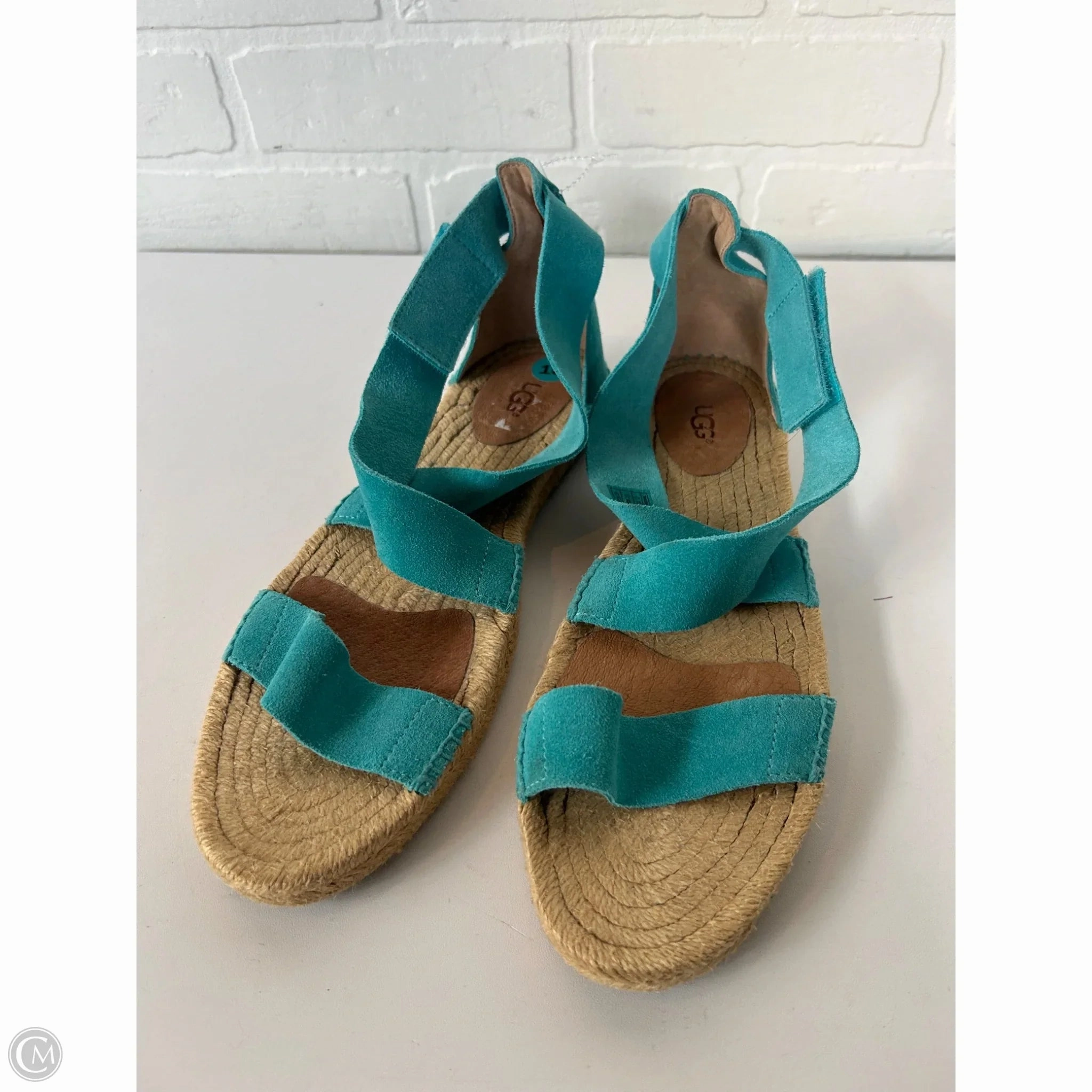Sweat Resistant Comfort Seekers Sandals Designer By Ugg In Teal, Size: 10