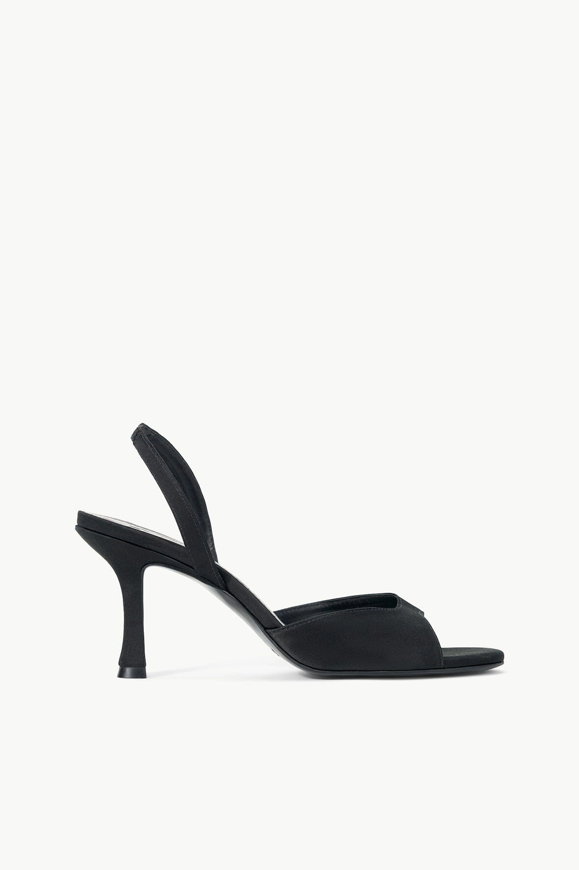 BRIGITTE HEEL | BLACK SATIN Injury Safe Travel Light