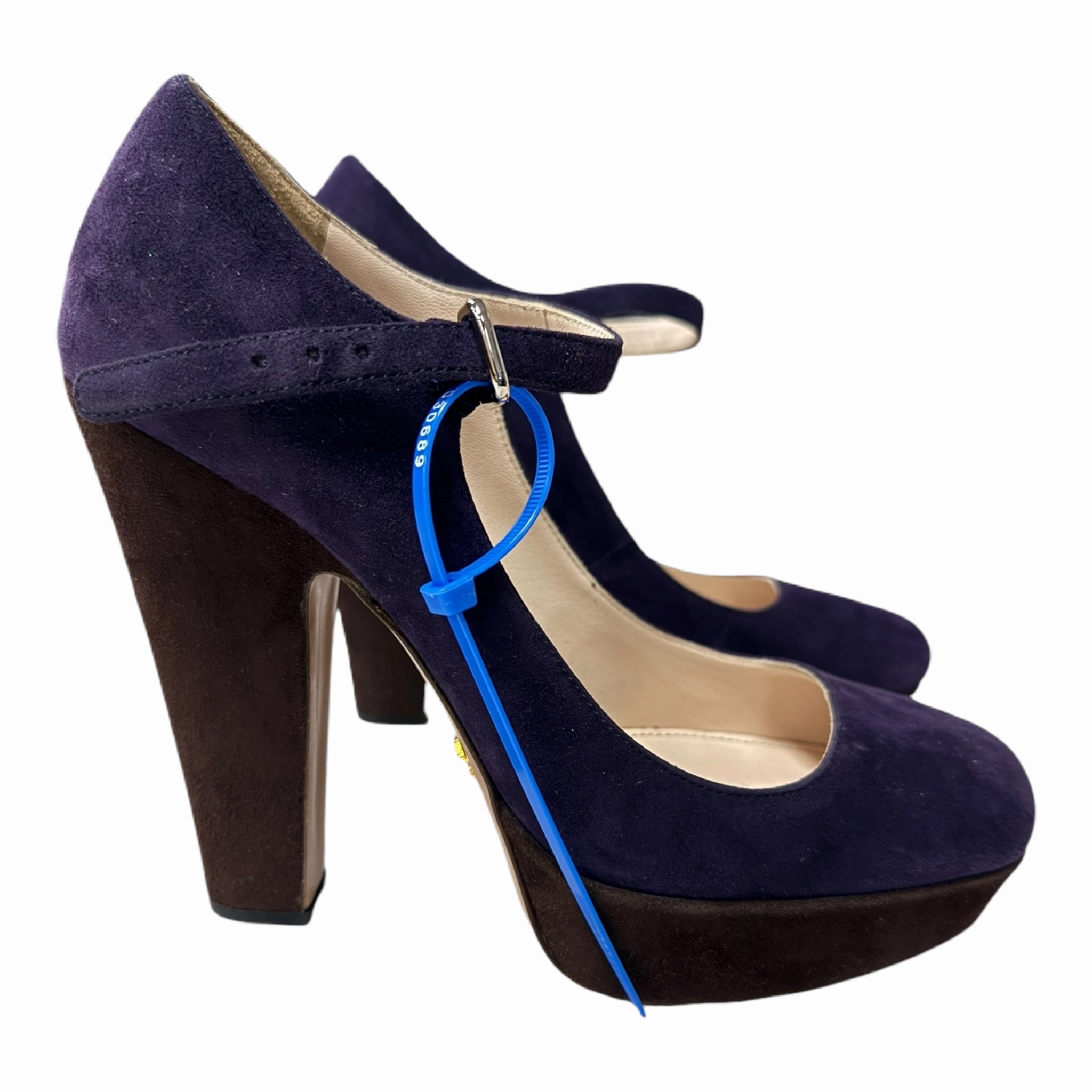 Shoes Luxury Designer By Prada In Purple/Brown, Size: 6.5 design