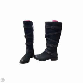 Deep Black Boots Knee Flats By Sofft In Black, Size: 8