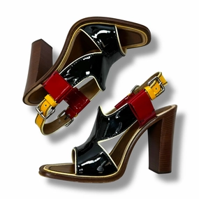 Sandals Luxury Designer By Prada In Multi-colored, Size: 6.5 / 36.5 Stud Cool