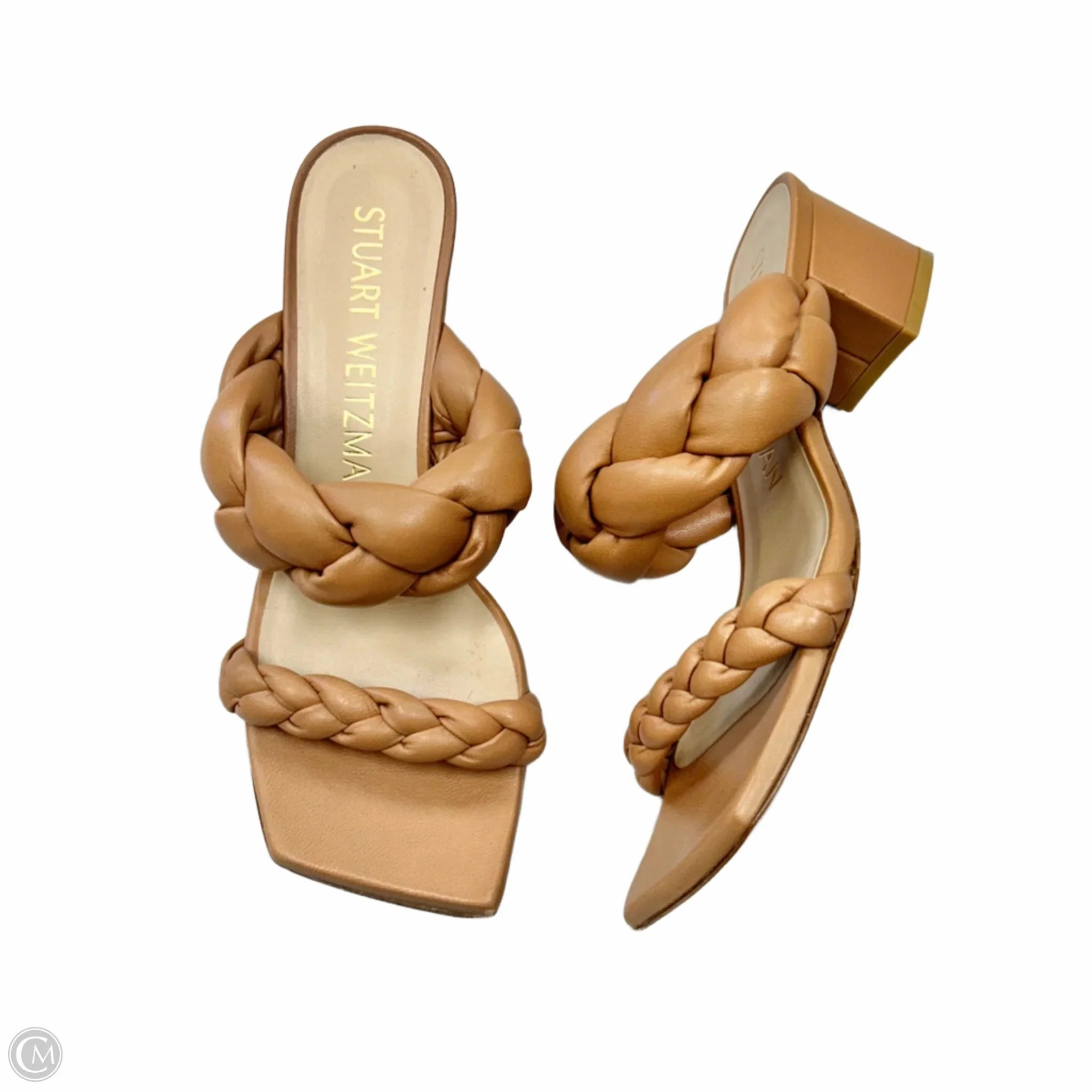 Viral Pop Wide Path Sandals Designer By Stuart Weitzman In Tan, Size: 7