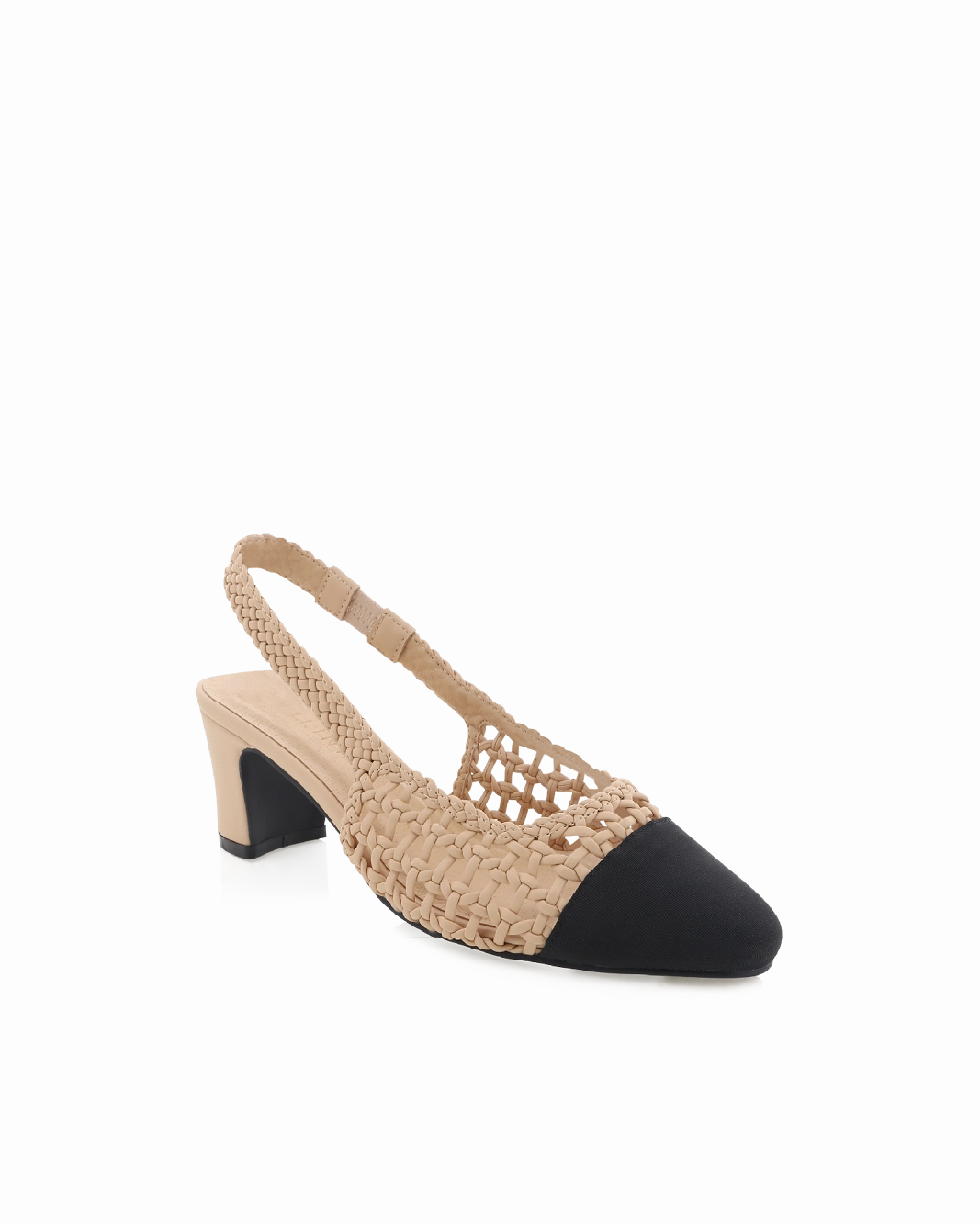 Formal Sandals Glamorous Heels FLORIS - NOUGAT-BLACK GROSGRAIN