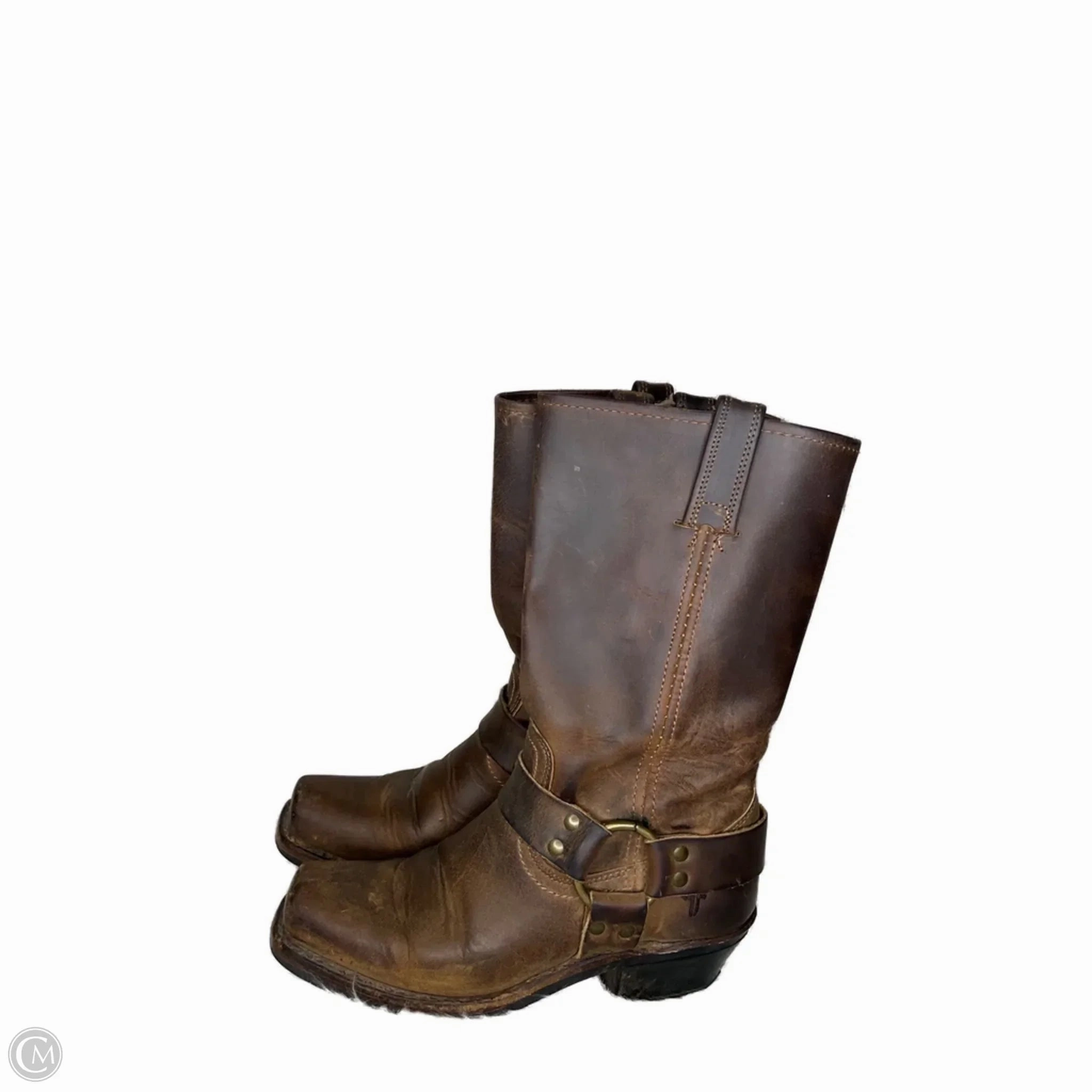 Crystal Glow Boots Designer By Frye In Brown, Size: 6.5