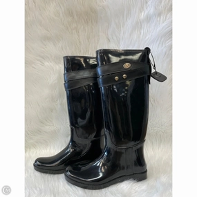 Smooth Soles Boots Designer By Coach In Black, Size: 7
