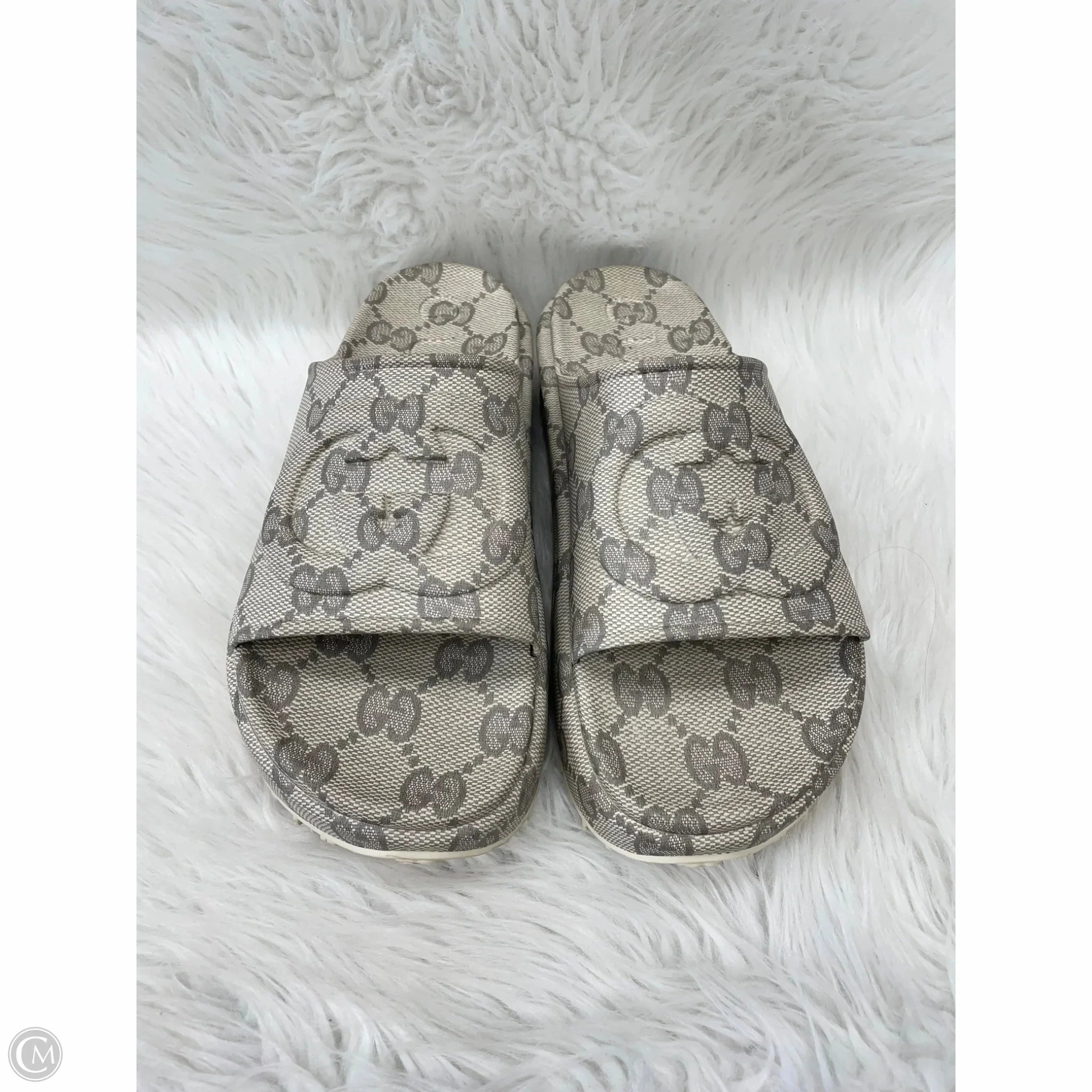 Sandals Luxury Designer By Gucci In Beige, Size: 11 Sand Move Digital Run