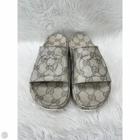 Sandals Luxury Designer By Gucci In Beige, Size: 11 Sand Move Digital Run