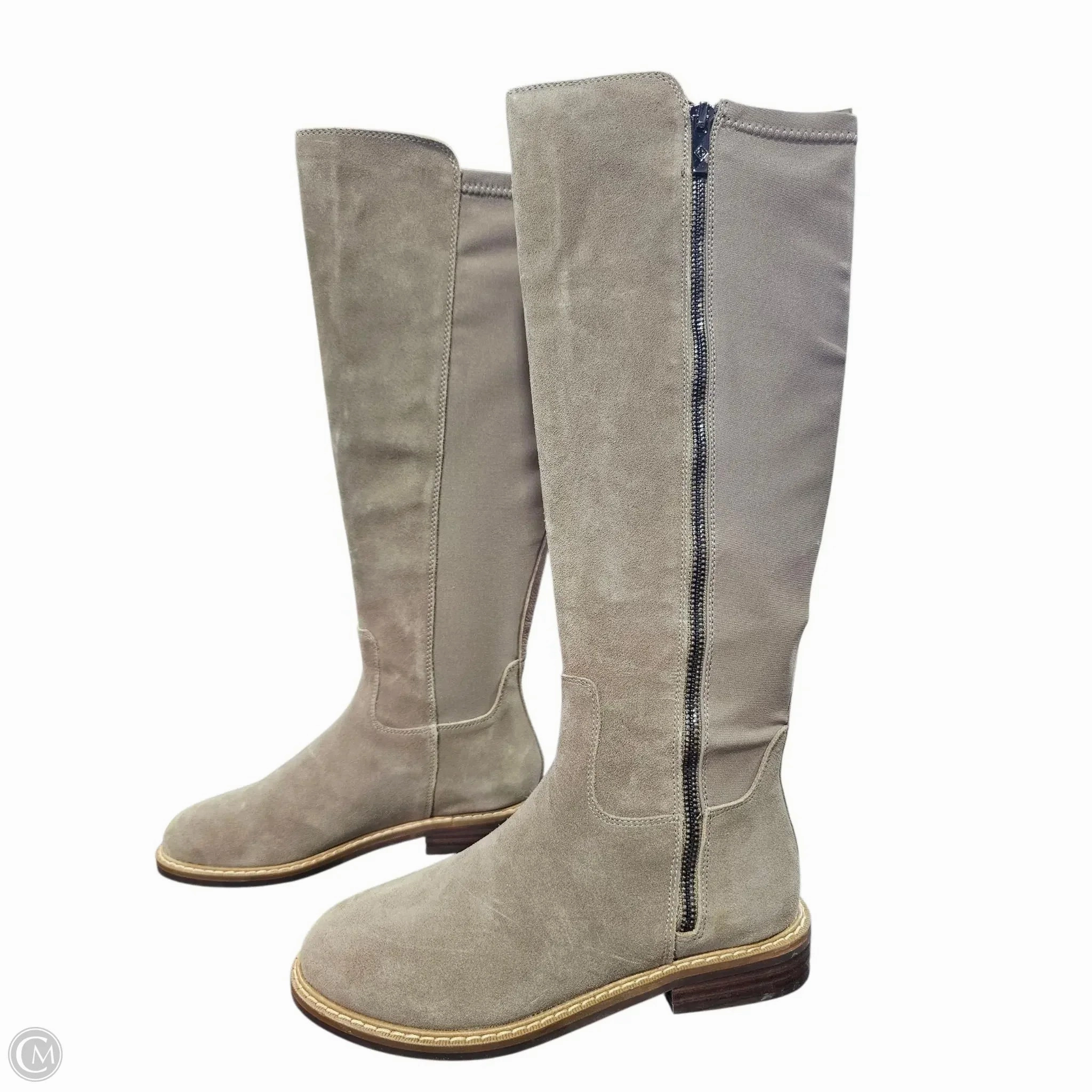 Energy return Boots Knee Flats By Donald Pliner In Grey, Size: 6