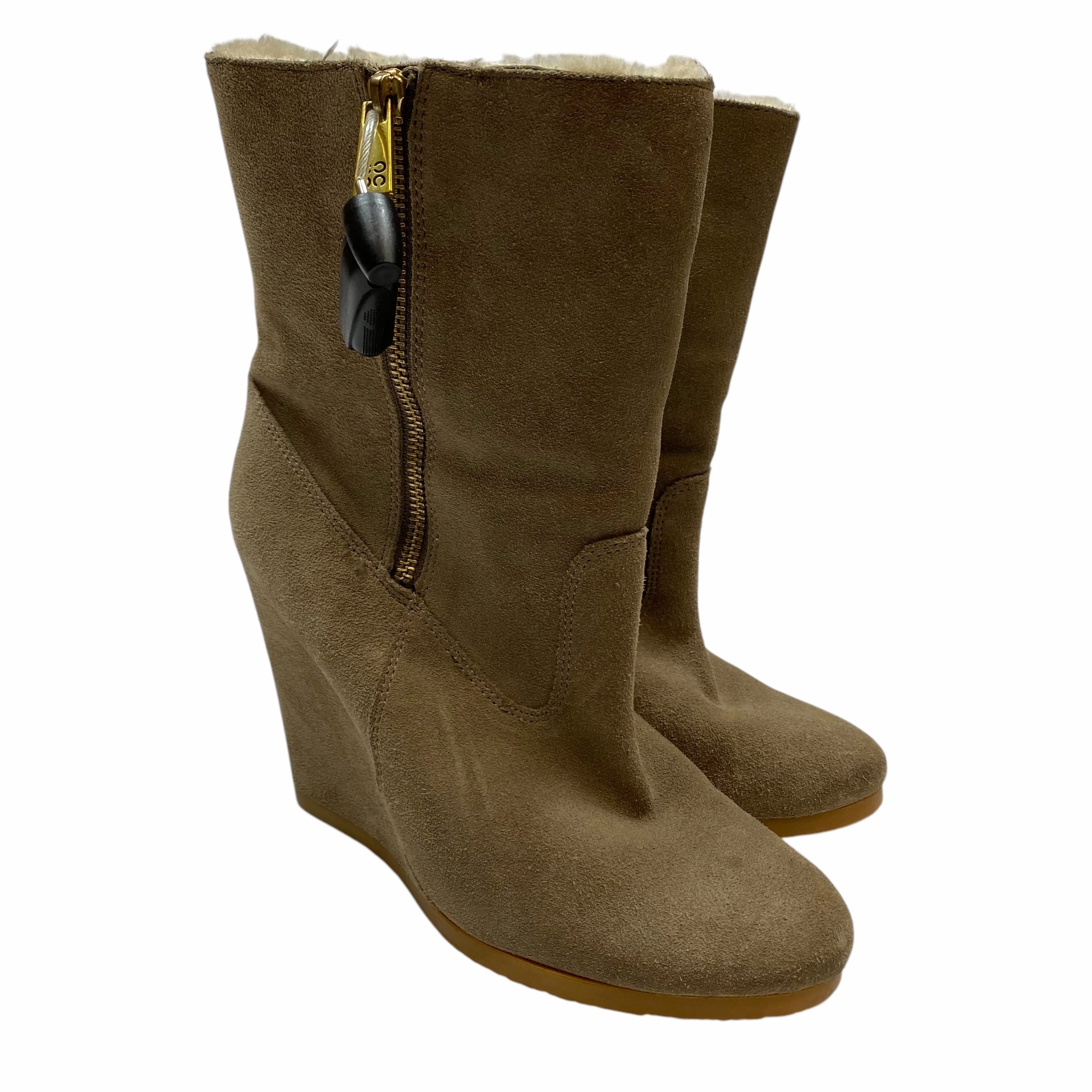 Boots Designer By Coach In Taupe, Size: 7.5 Anti Odor Busy Professionals