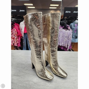 Boots Knee Heels By A New Day In Gold, Size: 6.5 rubber