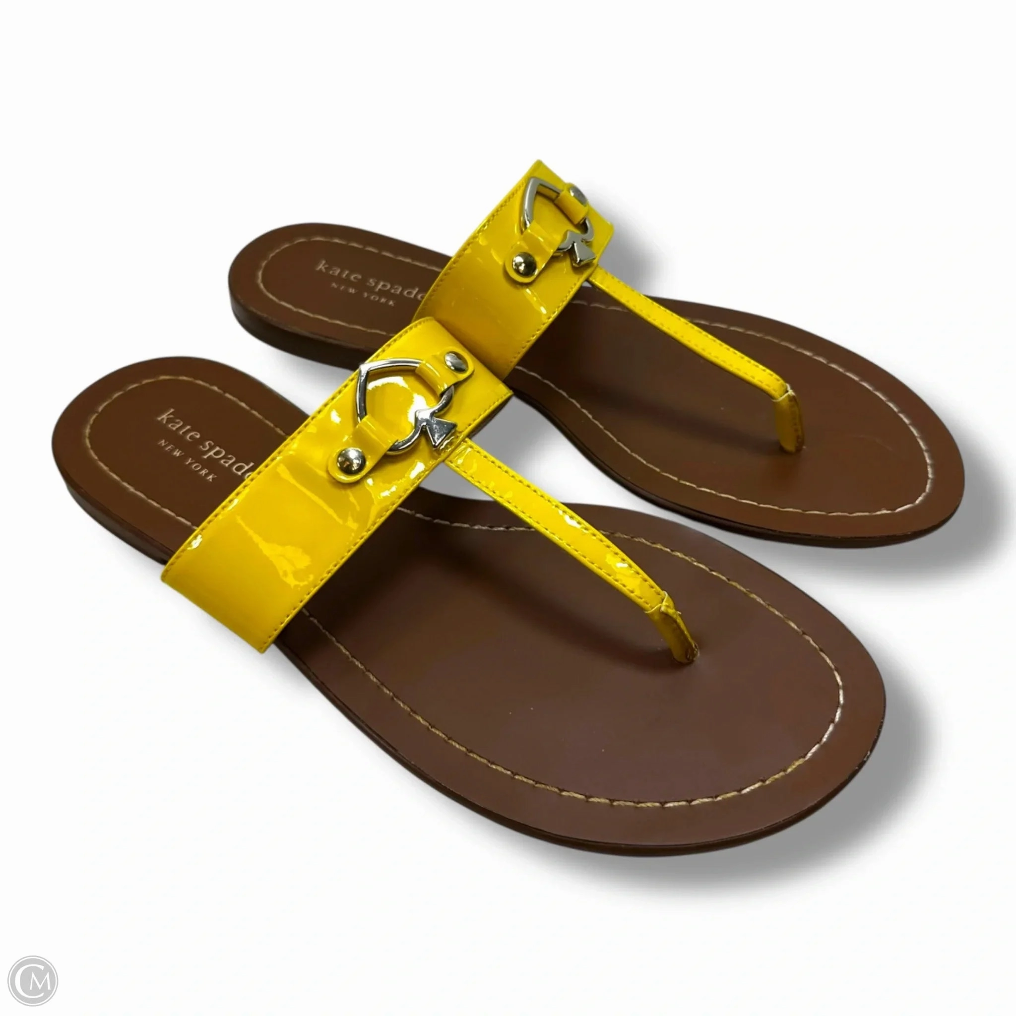 Ergonomic Shape City Run Sandals Designer By Kate Spade In Yellow, Size: 7.5