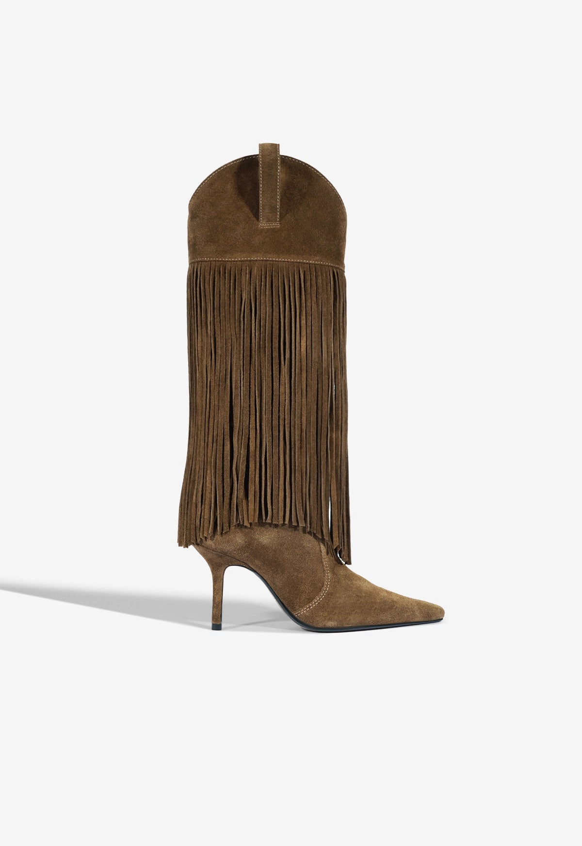 Raffaela Up Fringes Stiletto Suede Boot Hot Day