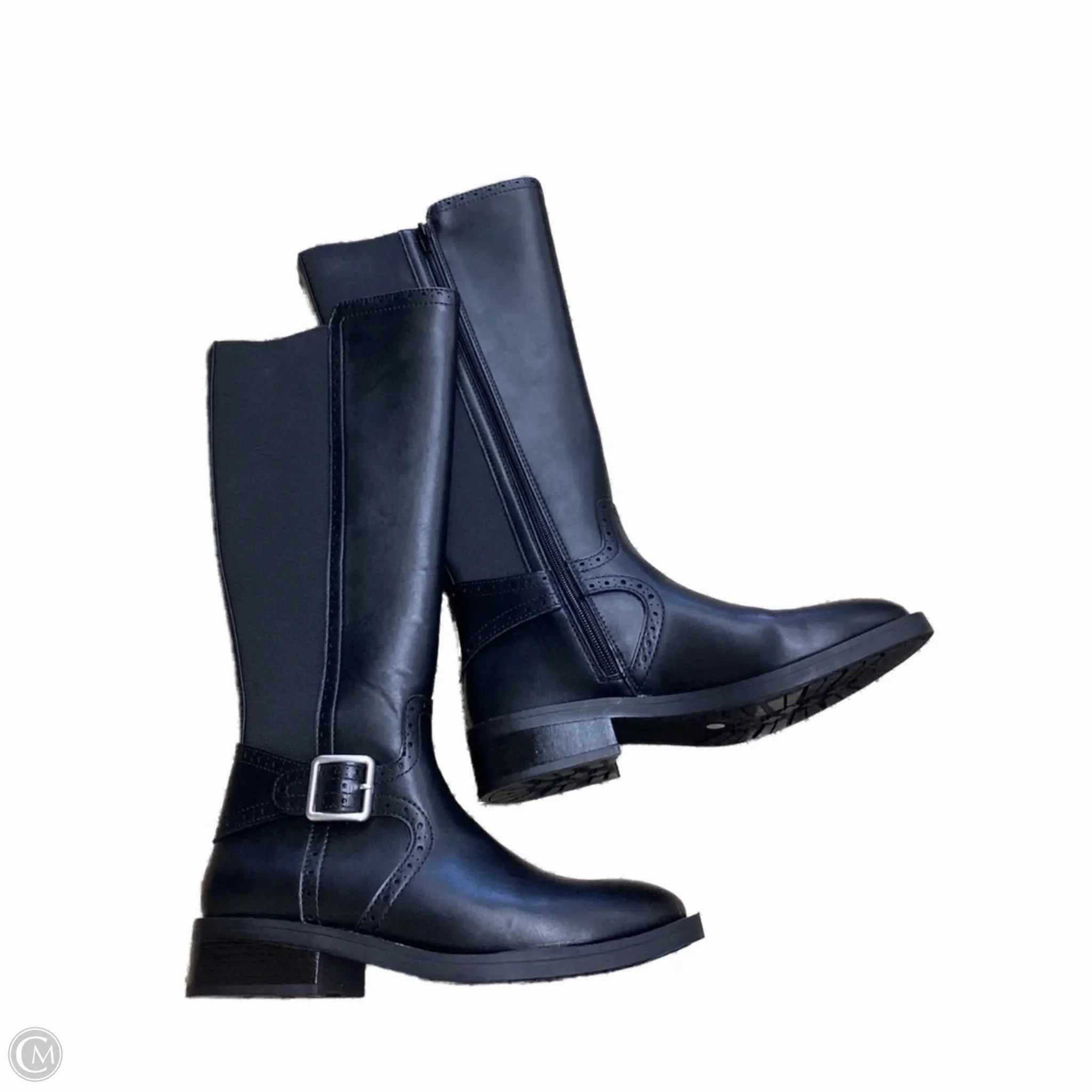 Eco Material Functional Minimalist Boots Knee Flats By St Johns Bay In Black, Size: 7