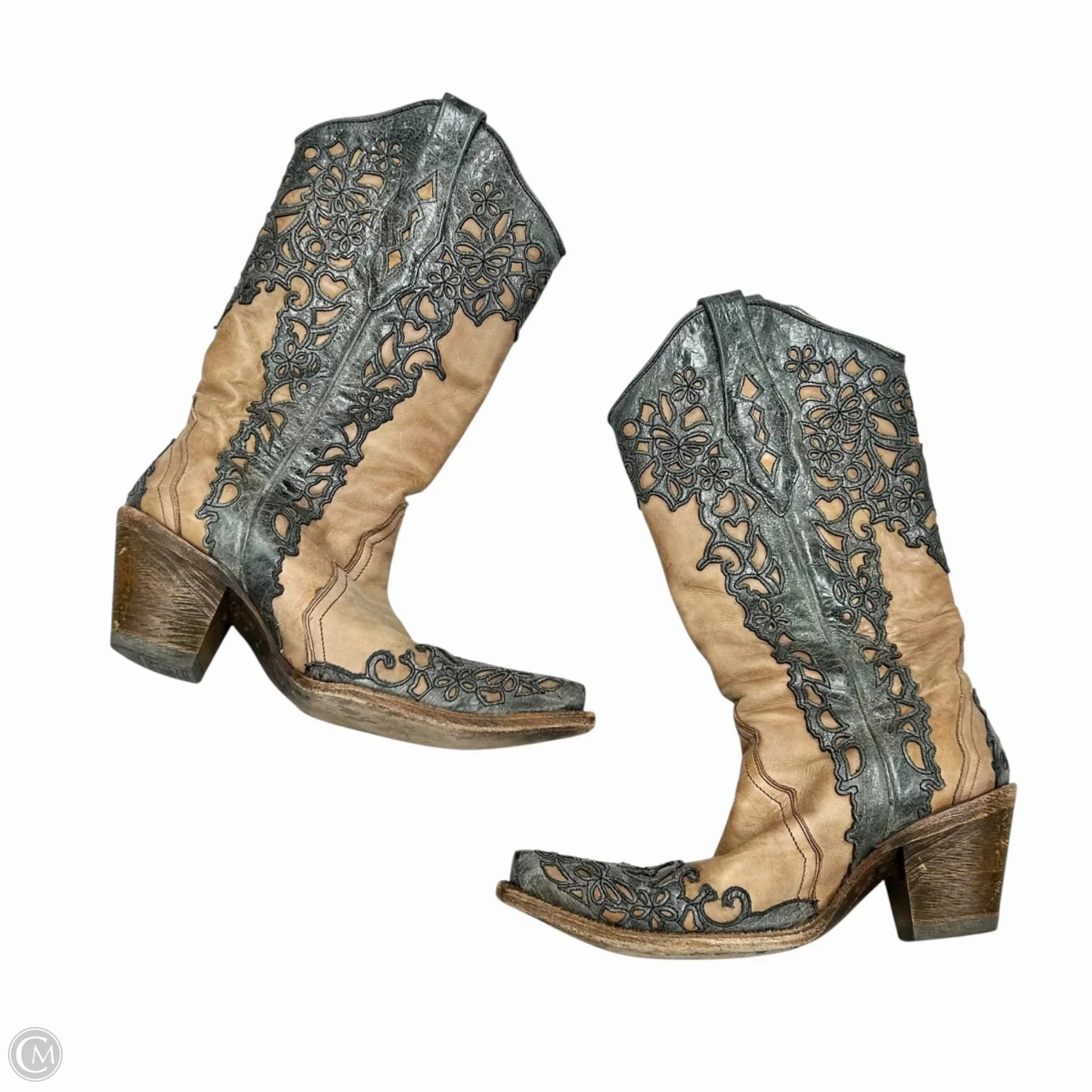 Boots Western By Corral In Black & Brown, Size: 7.5 Stable Support Cold Climate Lace-Up Design