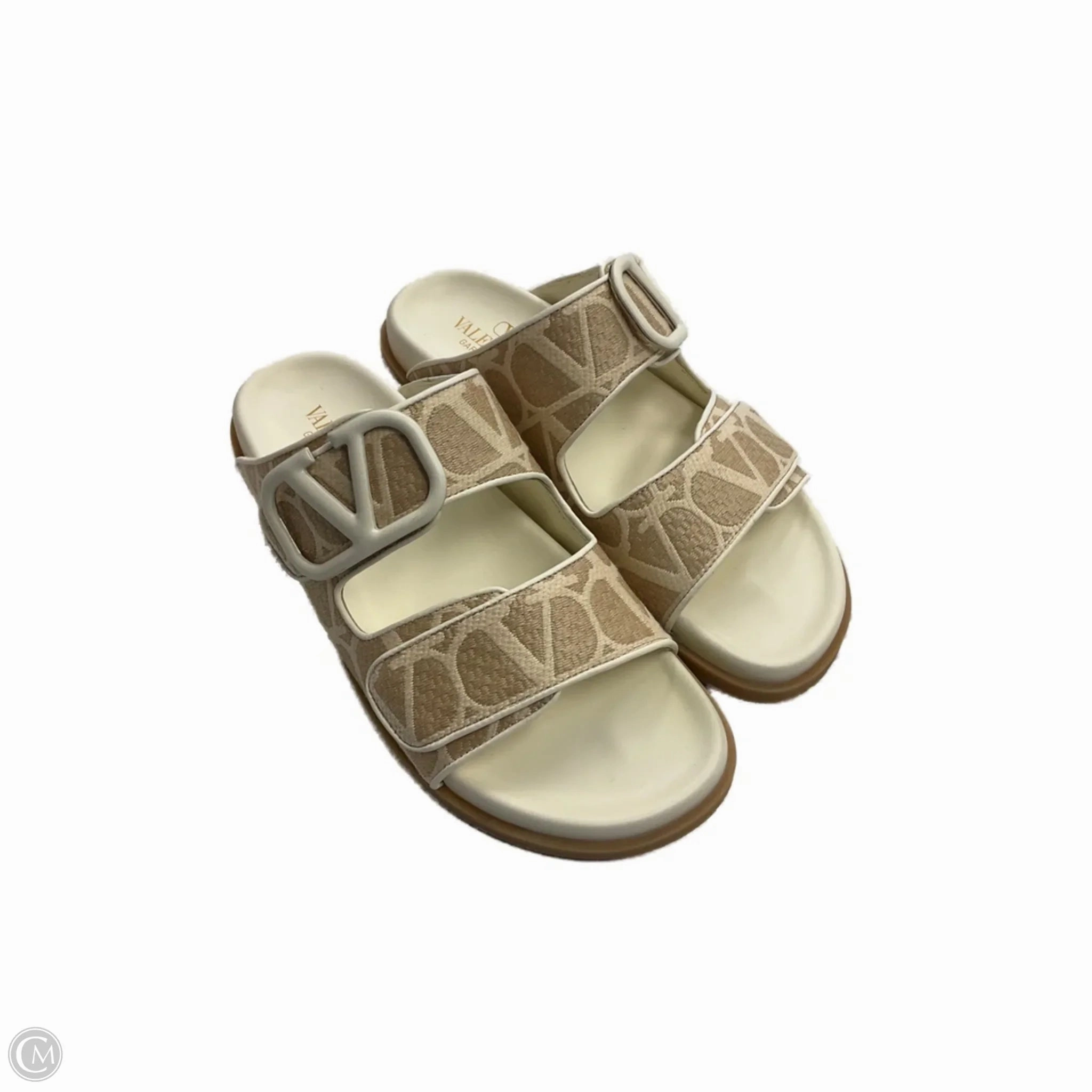Cushioned heel Low Profile Sandals Luxury Designer By Valentino-garavani In Tan, Size: 7.5