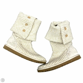 Boots Designer By Ugg In Cream, Size: 7 Rain Step Gloss Finish
