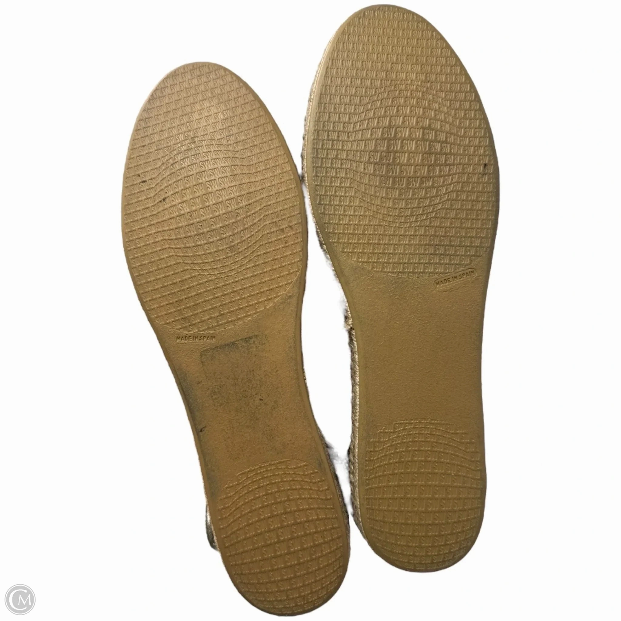 Walkmyway Lace Up Espadrille Shoes Designer By Stuart Weitzman In Metallic Leopard, Size: 7 Mesh