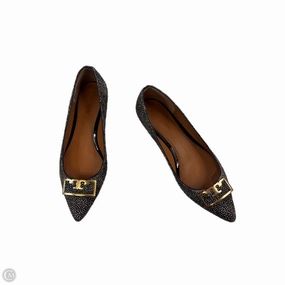 Bold Neon Cushioned Insole Shoes Designer By Tory Burch In Brown & Cream, Size: 9