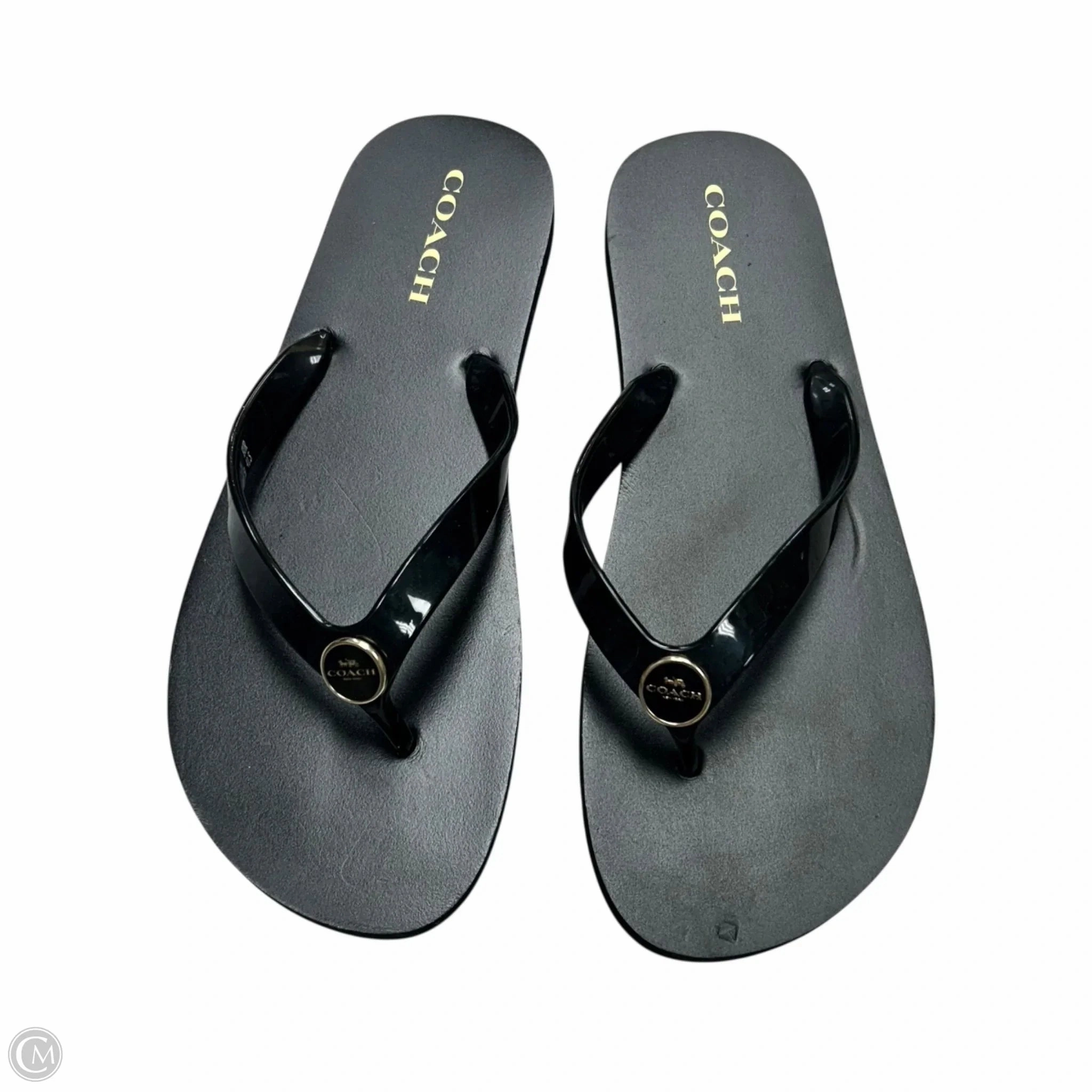 Comfortable Wear Harbor Mood Sandals Designer By Coach In Black, Size: 9