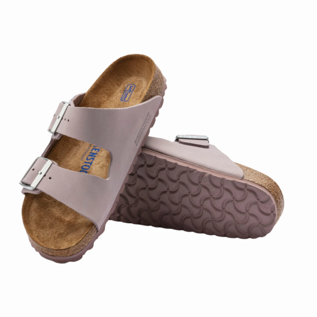 Women's Arizona Soft Footbed (Nubuck Leather) - Yomo Lilac Multi Strap Open Toe