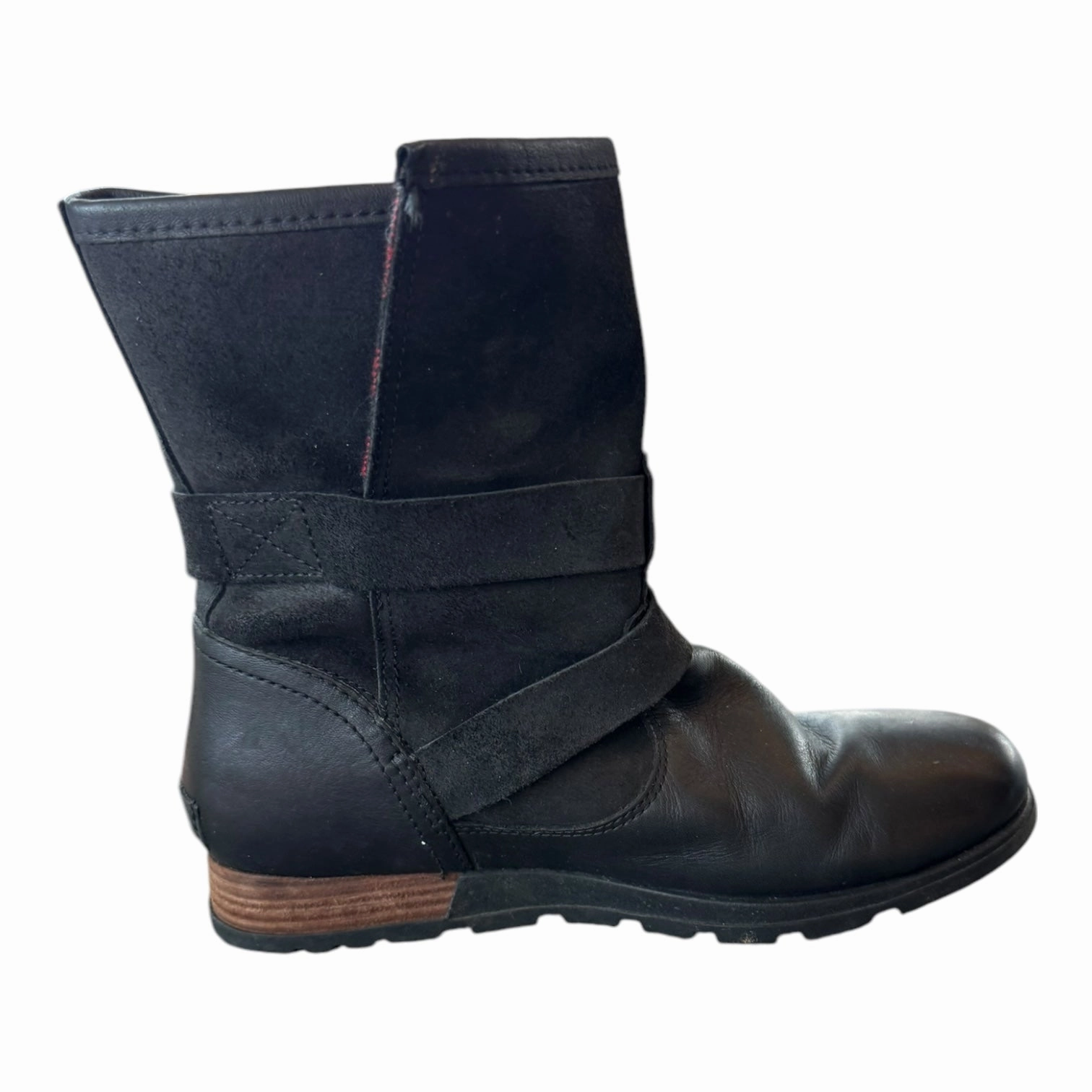 Hill Walk Ankle Collar Padding Boots Designer By Sorel In Black, Size: 9.5