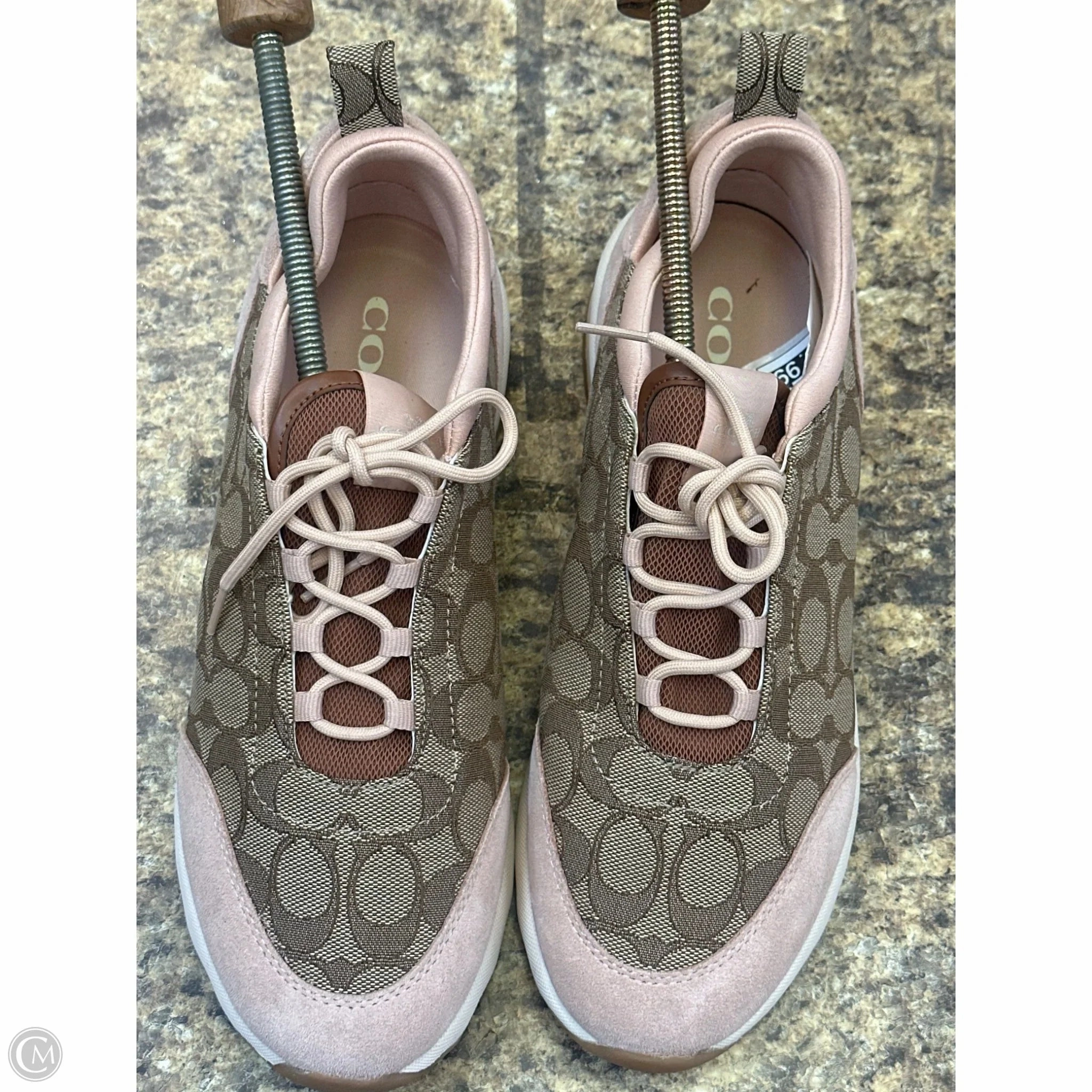 Shoes Designer By Coach In Pink & Tan, Size: 9 Quick Dash