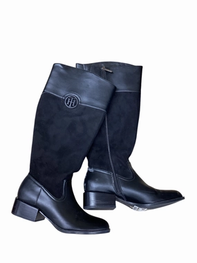 Boots Knee Flats By Tommy Hilfiger In Black, Size: 7 Zip Closure