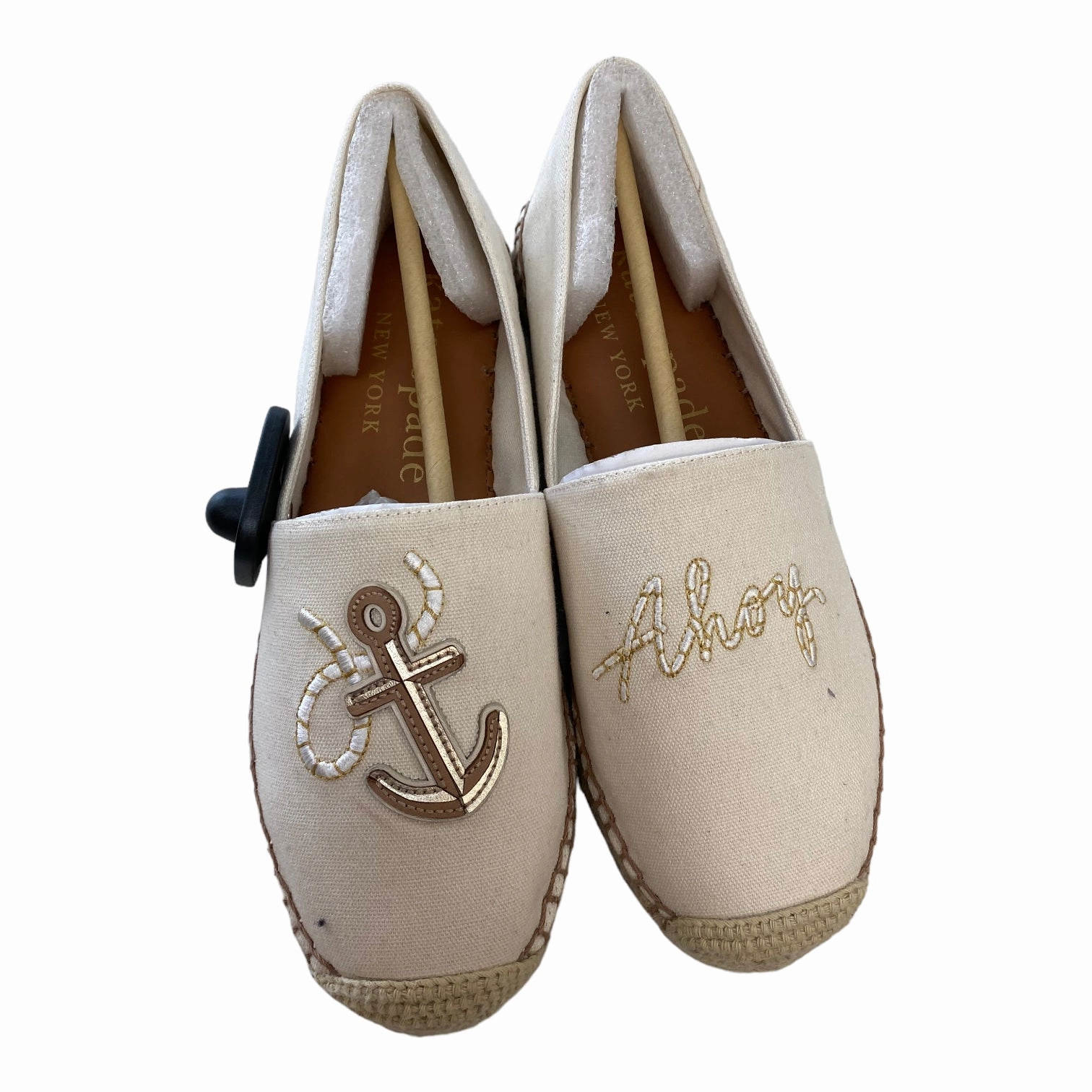 Cream Shoes Designer Kate Spade, Size 8 Clean White Star Edge