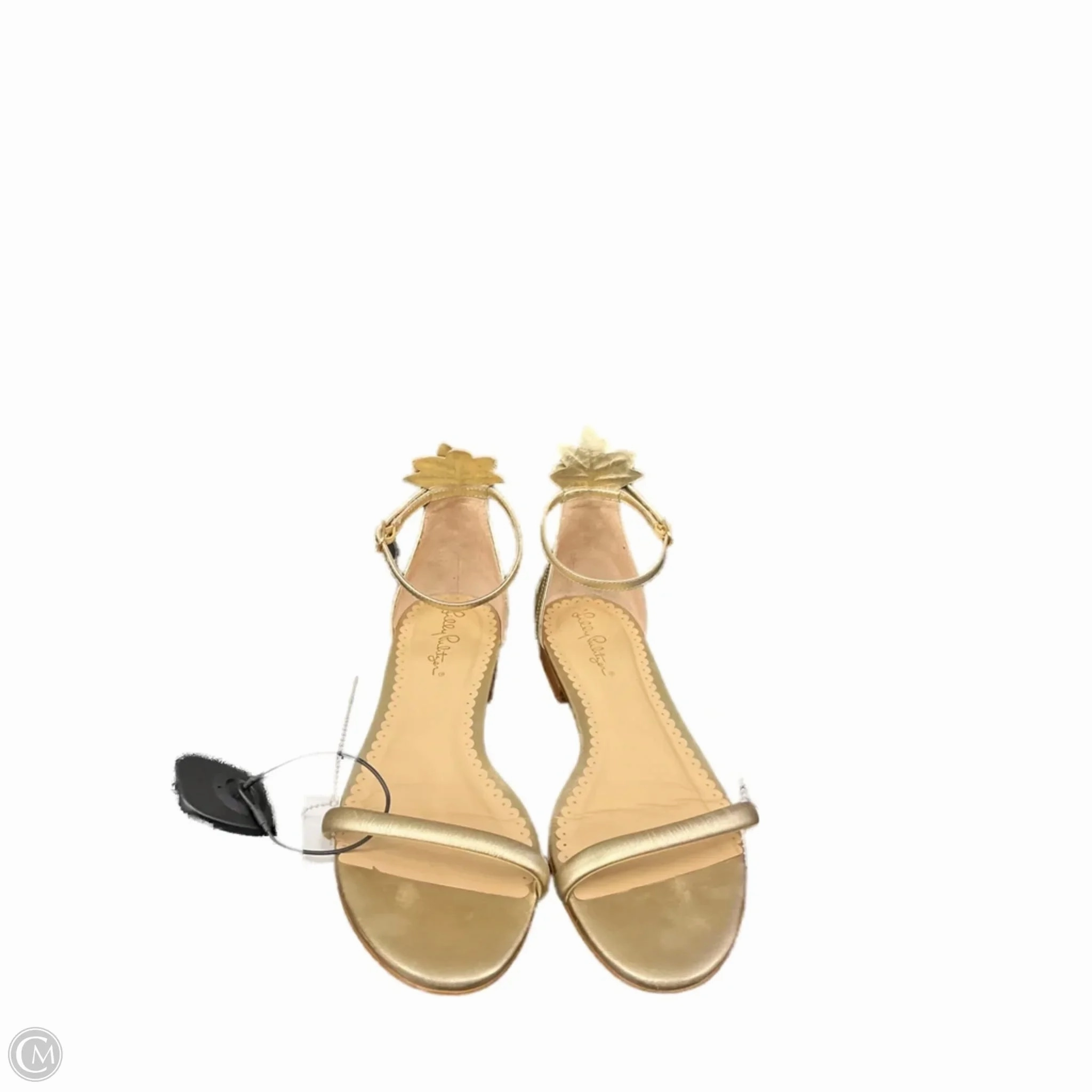 Sweat Resistant Comfort Seekers Shock Absorption Midsole Sandals Designer By Lilly Pulitzer In Gold, Size: 9