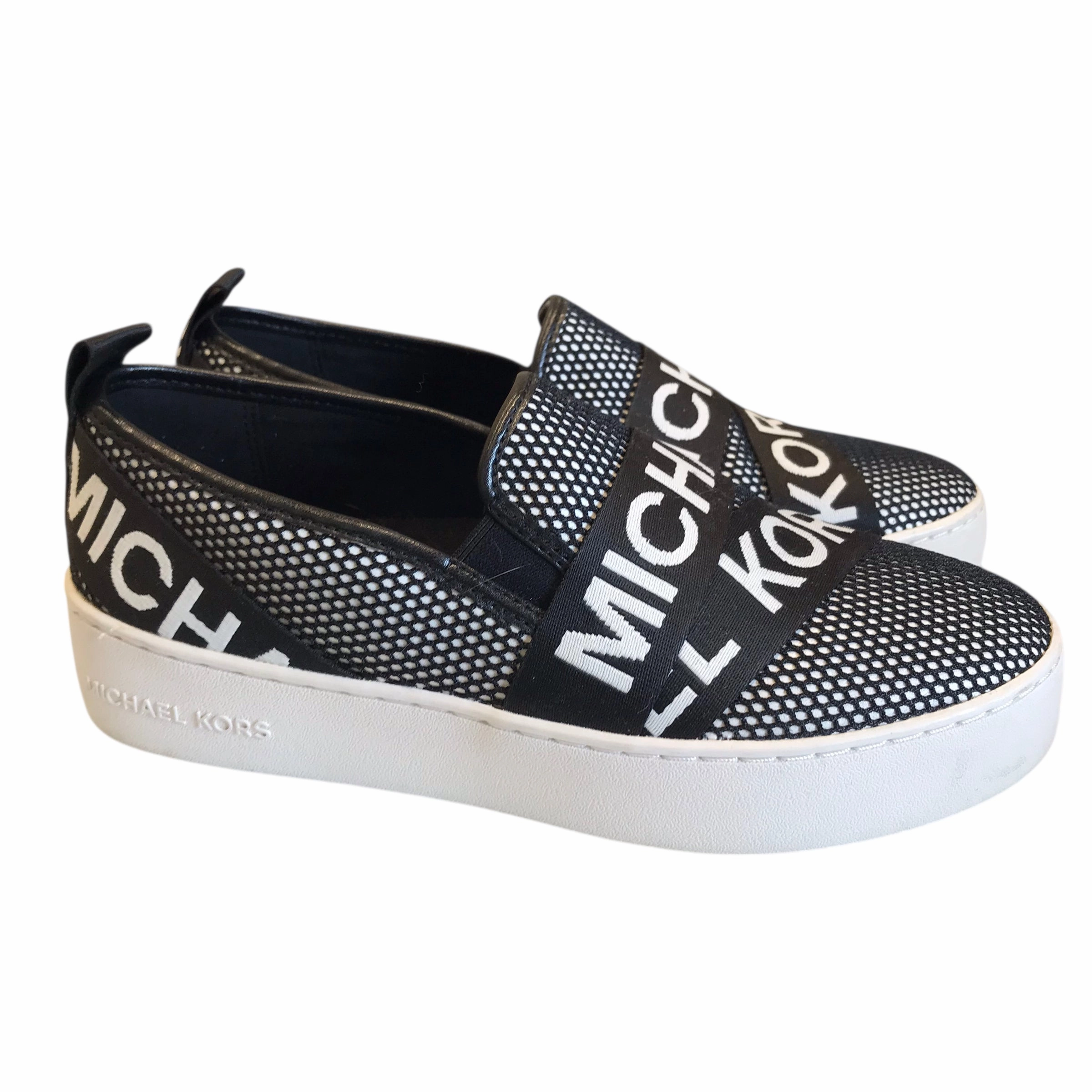 Shoes Designer By Michael Kors In Black & White, Size:6 Cotton Base Airport Easy