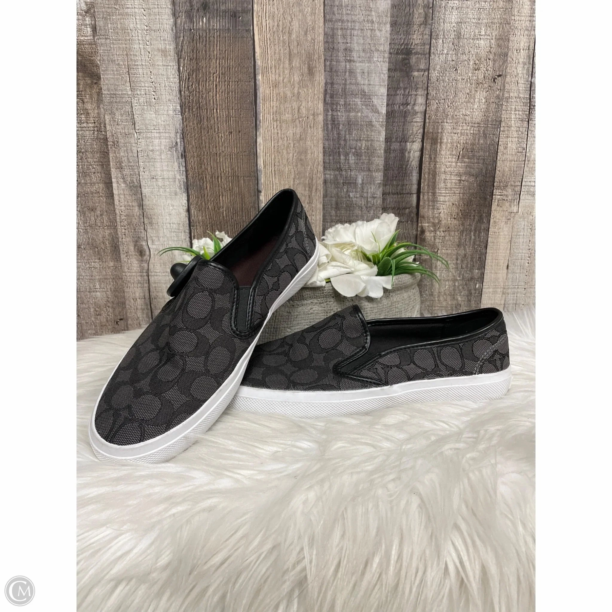 Posture Aligning Footbed Shoes Designer By Coach In Grey, Size: 9.5