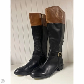 Boots Knee Heels By Vince Camuto In Black & Brown, Size: 9.5 Thermal Core Cold Weather Commuter