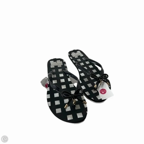 Multi Density Foam Sandals Designer By Kate Spade In Black & White, Size: 7