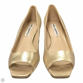 Chic Fit Shoes Designer By Karl Lagerfeld In Gold, Size: 9