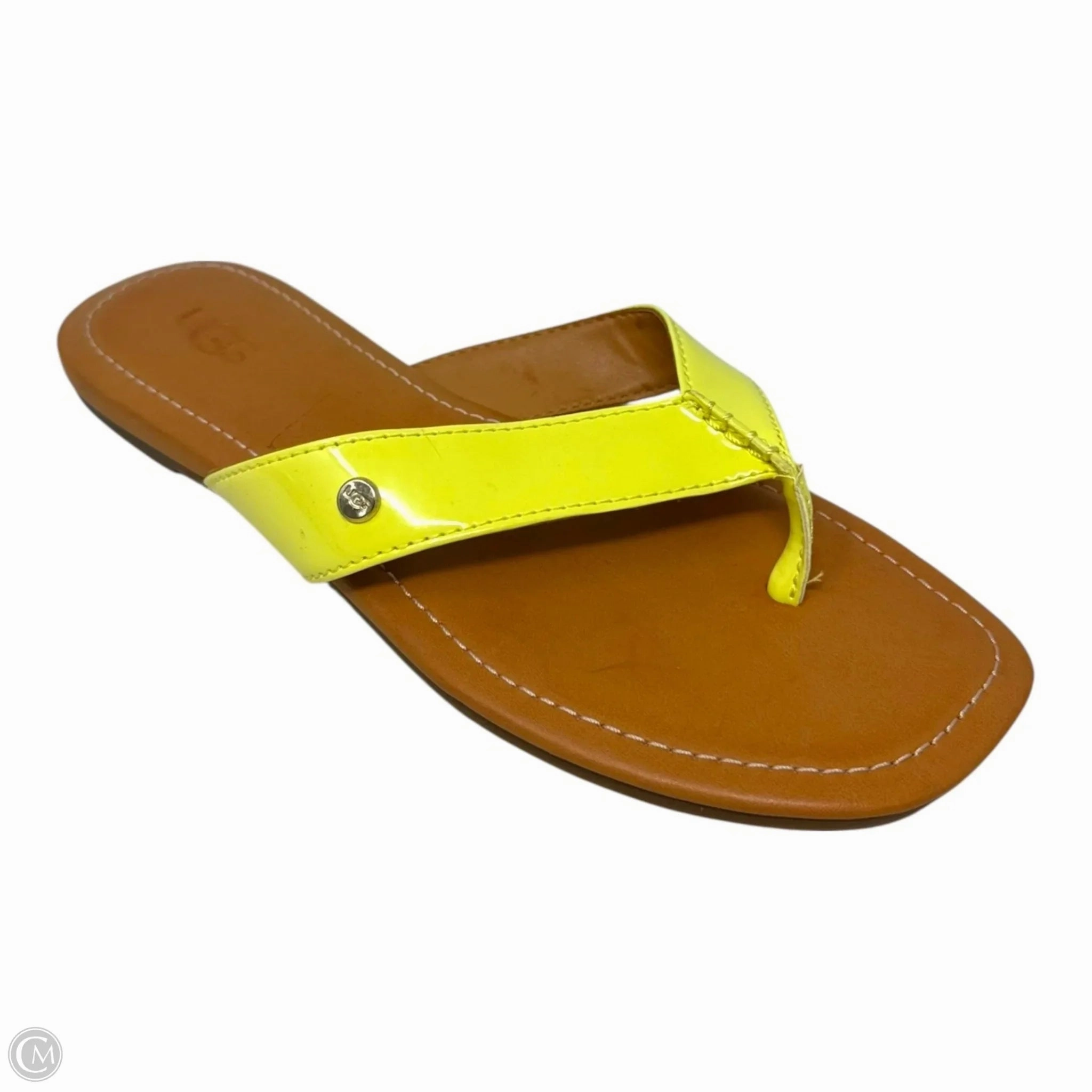 Tuolumne Flip Flop Sandals Designer By Ugg In Yellow, Size: 7 Everyday Comfort Curve