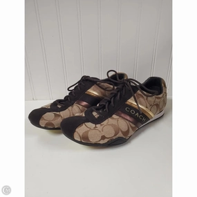 Peace Step Zen Step Shoes Designer By Coach In Brown & Gold, Size: 9