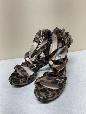 Sandals Luxury Designer By Jimmy Choo In Animal Print, Size:11 Classic Chic Non Slip Tread