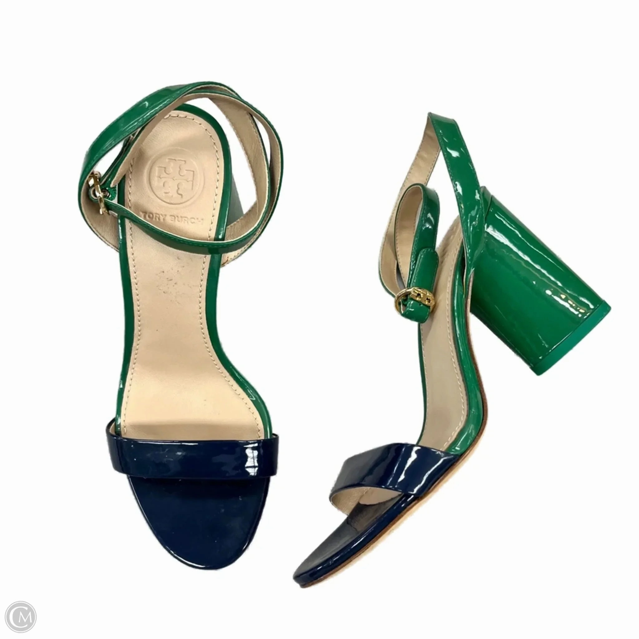 Autumn Tone Sandals Designer By Tory Burch In Blue & Green, Size: 5