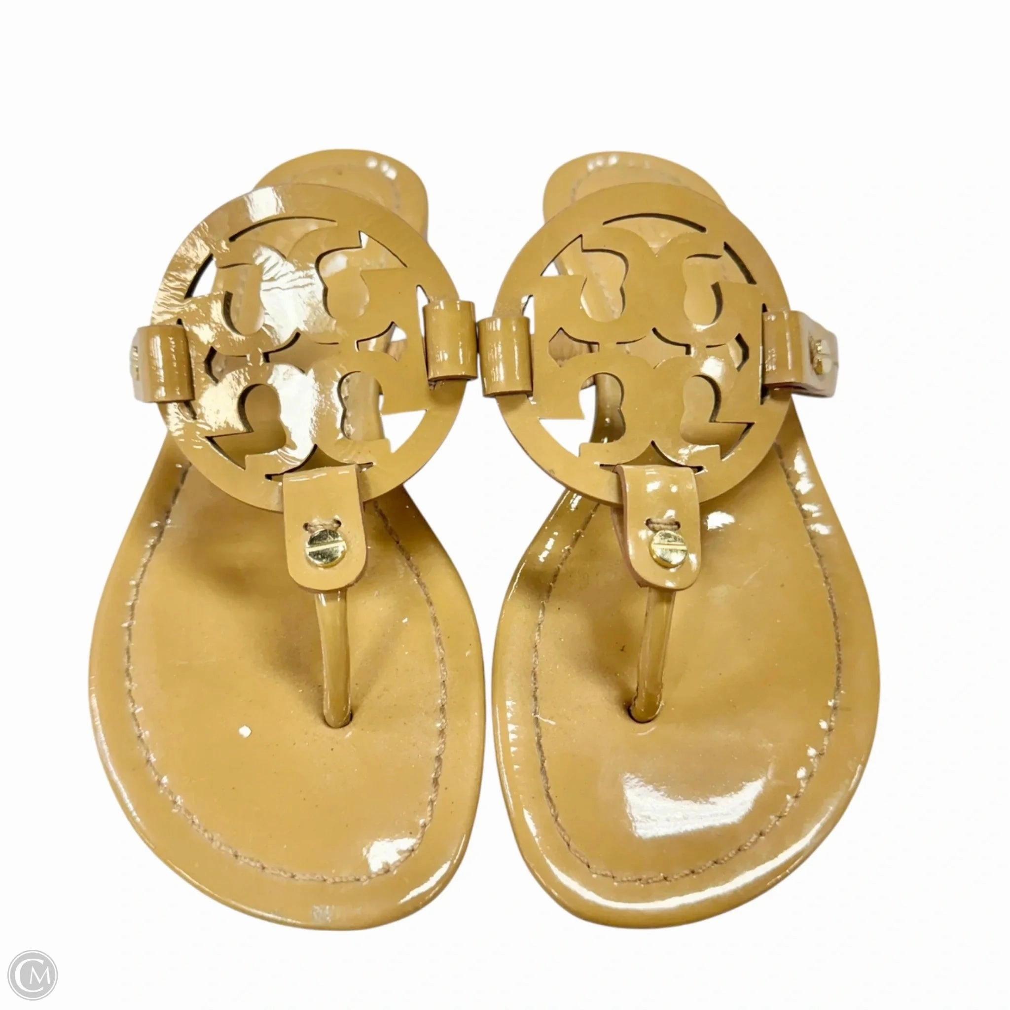 Hiking Mood Earth Base Sandals Designer By Tory Burch In Tan, Size: 5