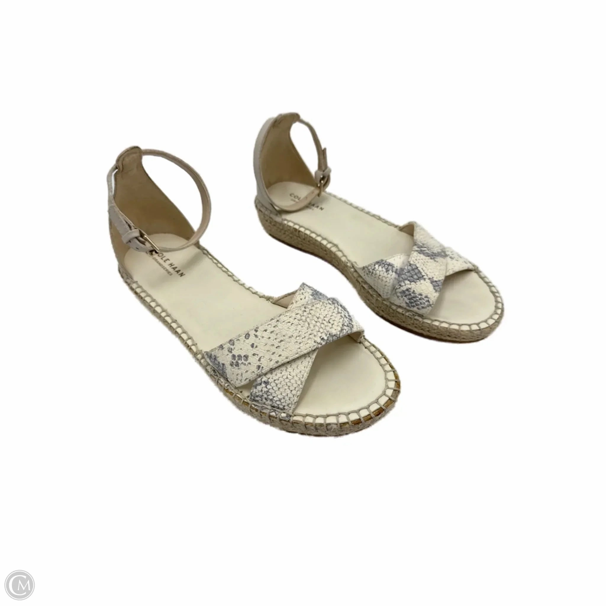 Dad Style Dual Tone Sandals Designer By Cole-Haan In Cream, Size: 8.5