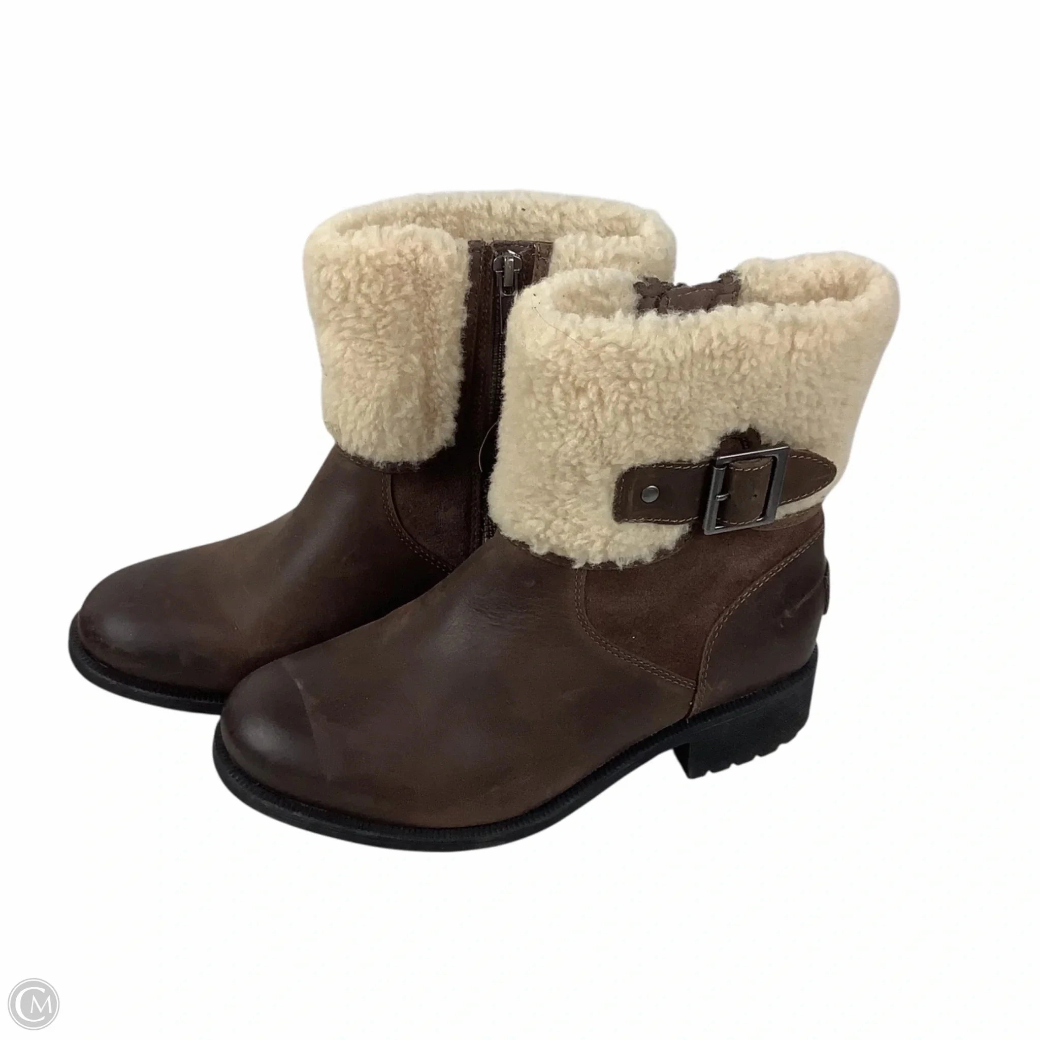 Boots Designer By Ugg In Brown, Size: 7 Retro Core