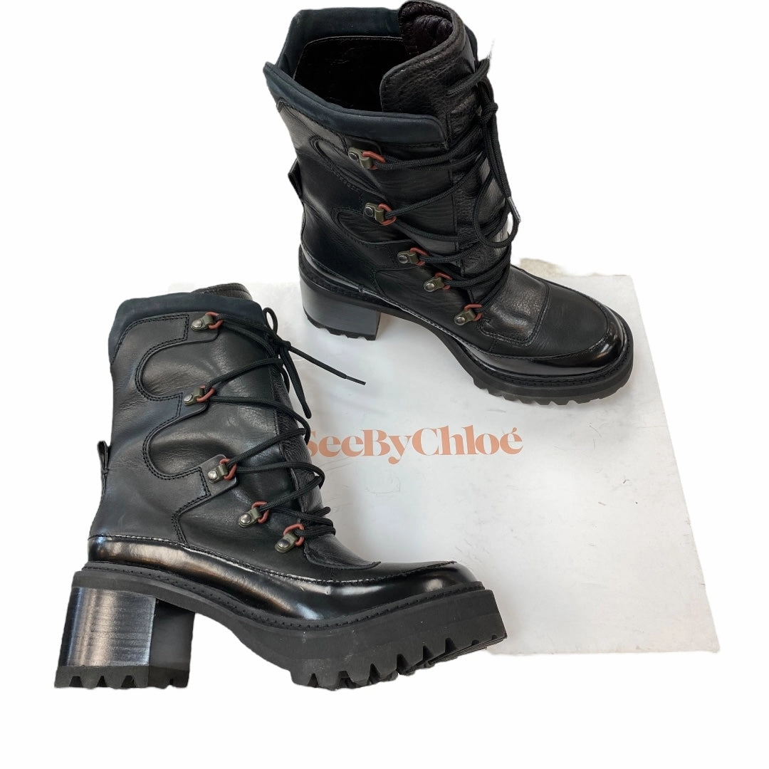 Stability Shank Boots Designer By See By Chloe In Black, Size:9